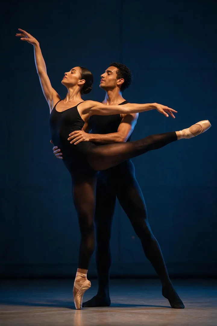 Pareja de bailarines de ballet en un paso a dos (imagen de referencia)